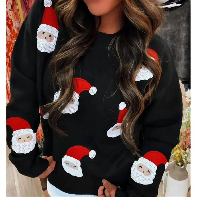 Santa Claus Is Coming To Town Sweater In Black