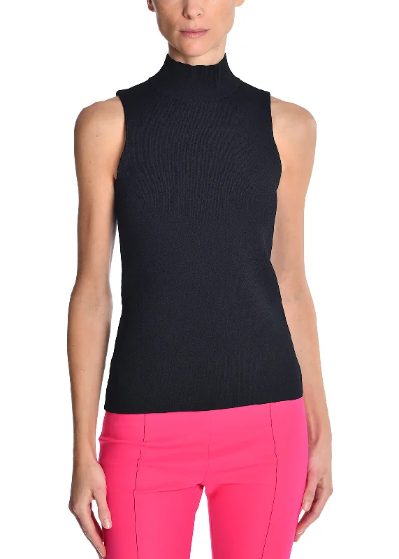 Sleeveless Turtleneck In Knit Jacquard