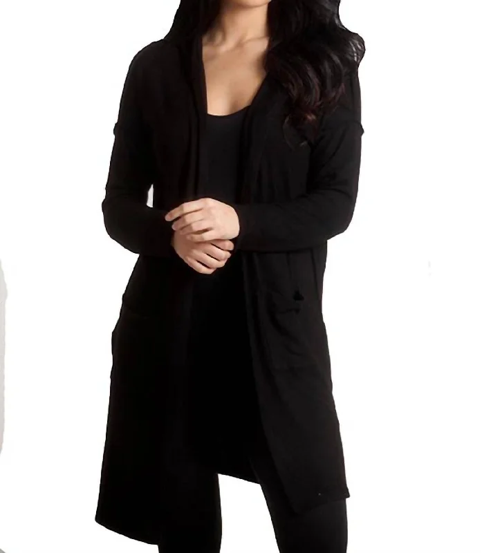 Supersoft Hooded Duster In Black