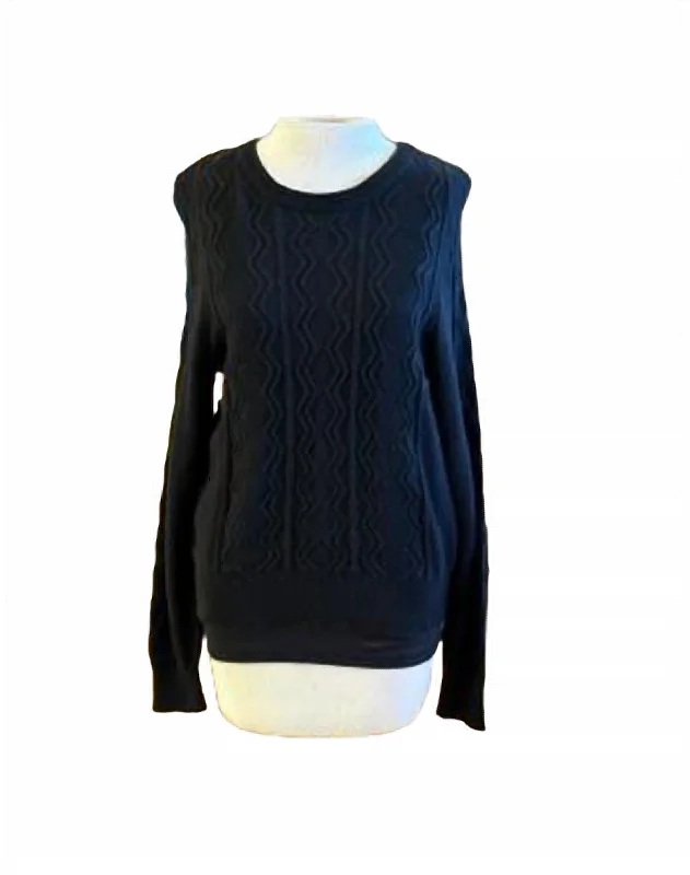 Sustainable Cotton Crew Neck Sweater In Black