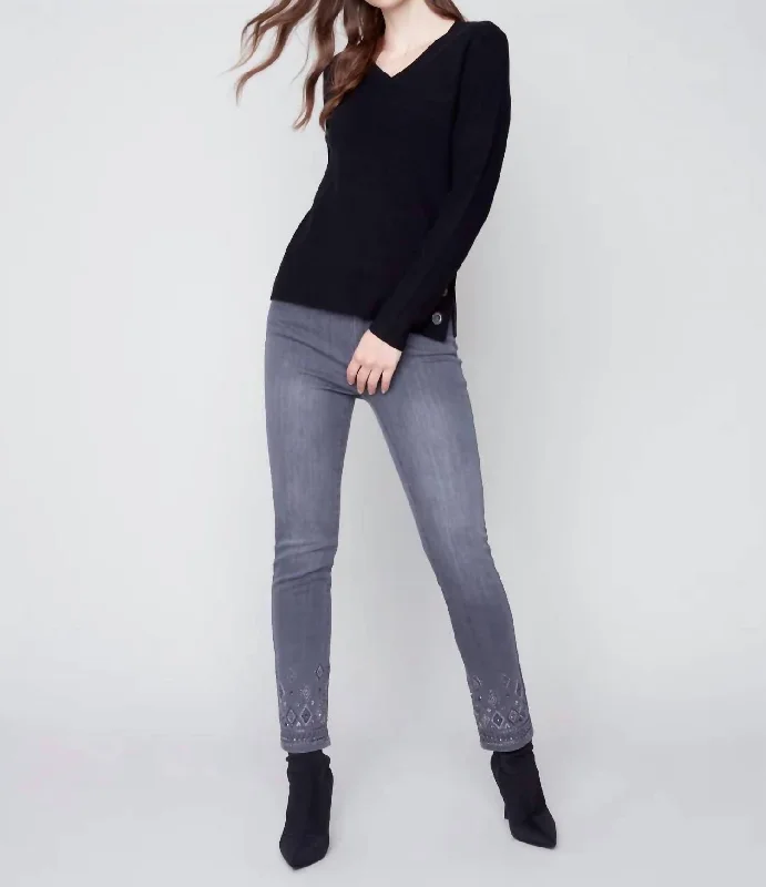 V-Neck Sweater In Black