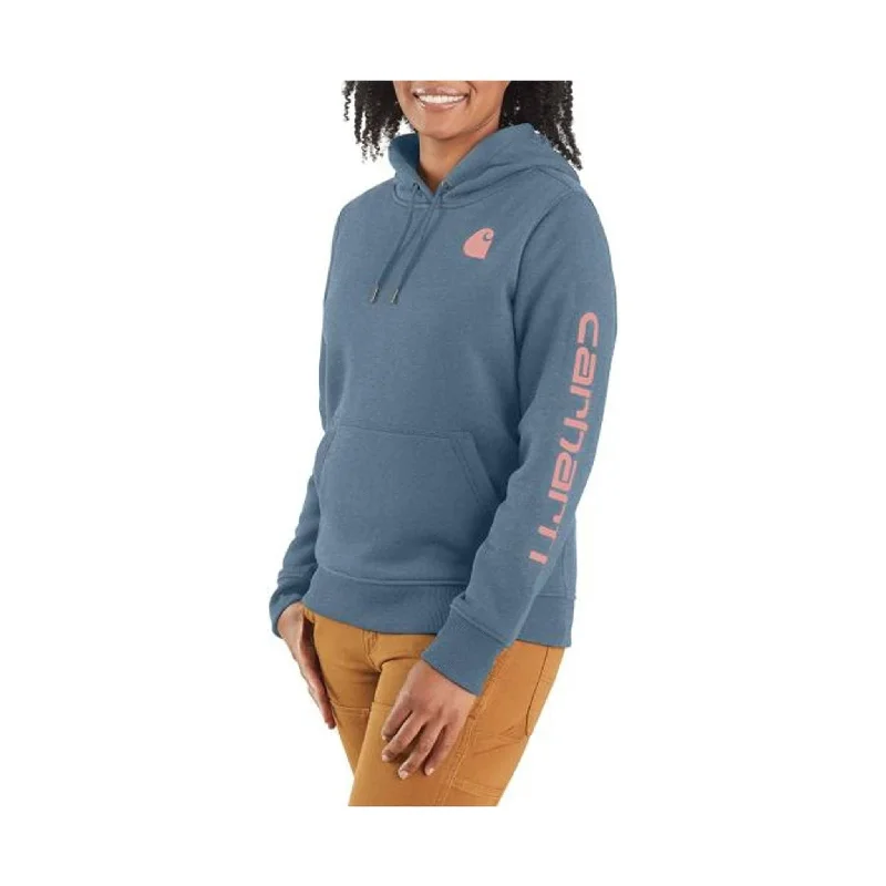 Carhartt Women's Relaxed Fit Midweight Logo Sleeve Graphic Sweatshirt - Thundercloud Heather