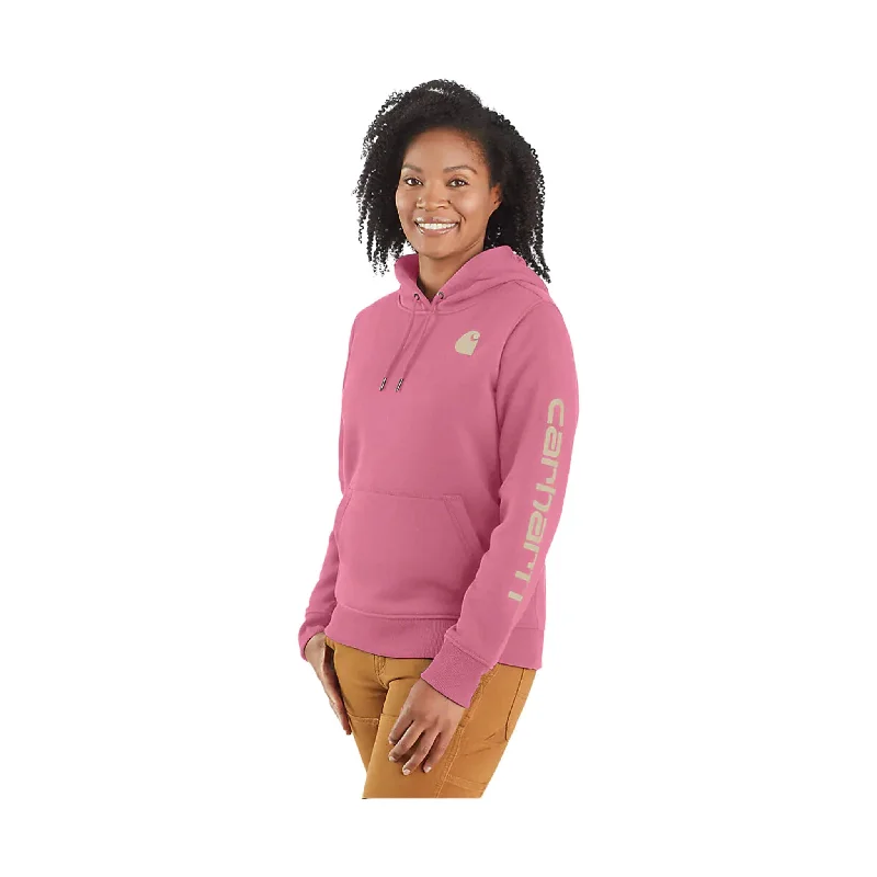 Carhartt Women's Relaxed Fit Midweight Logo Sleeve Graphic Sweatshirt - Woodrose