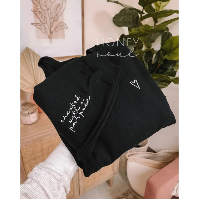 WOMEN'S CREATED WITH A PURPOSE EMBROIDERED SWEATSHIRT