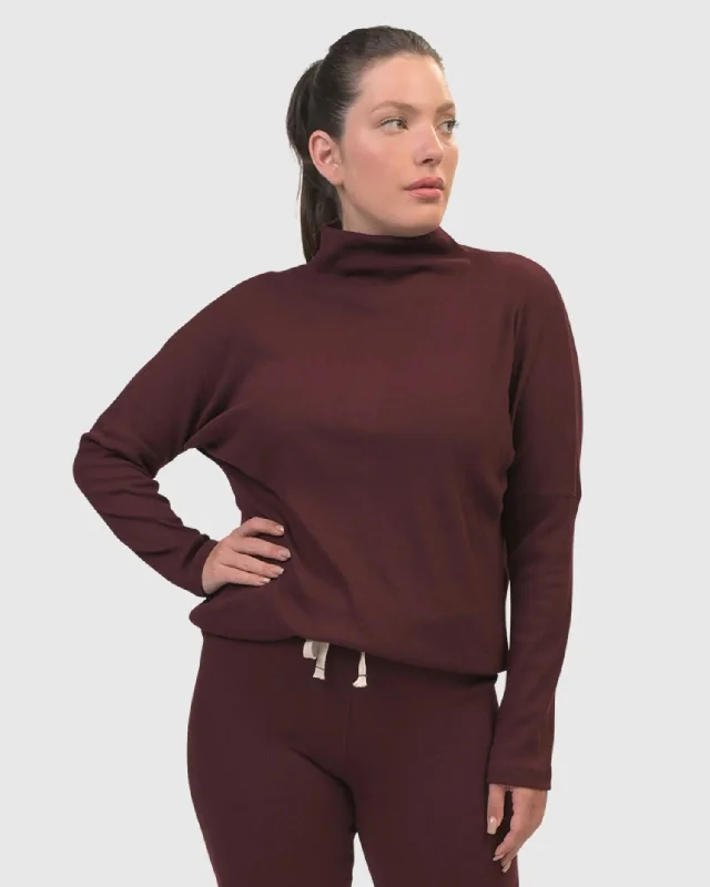 Zen Drawstring Sweatshirt, Wine