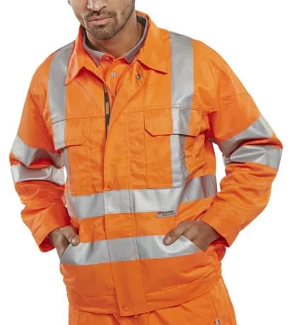 Railway Spec Hi Vis Jacket With Multi Pockets & Teflon Coating RIS 3279 -Beeswift Rsj