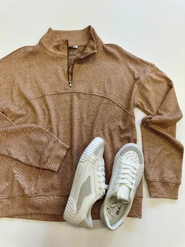 Rust Brown Half Zip Sweatshirt | Boutique Elise | Sydney