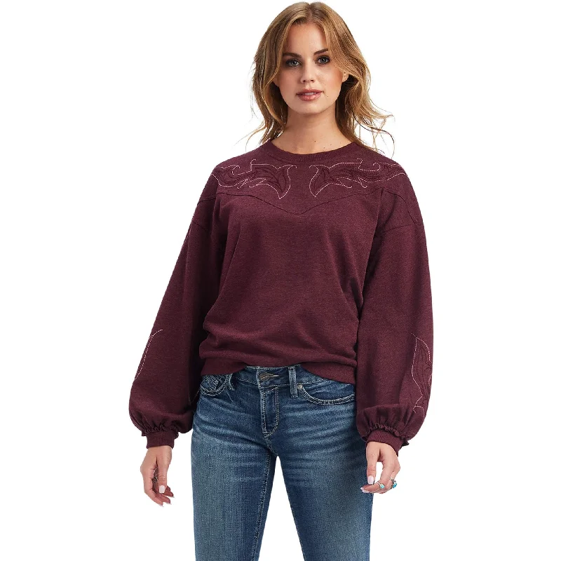 Ariat Women's Windsor Wine Stitched Crew Sweatshirt