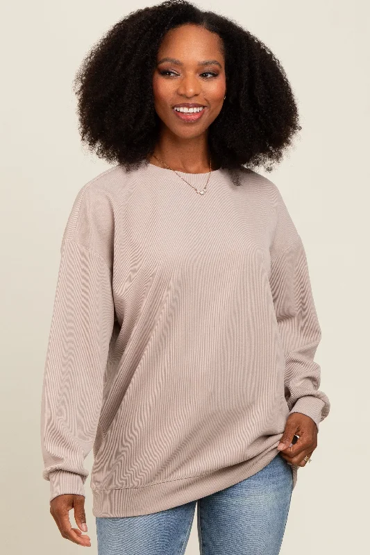 Beige Drop Shoulder Sweatshirt