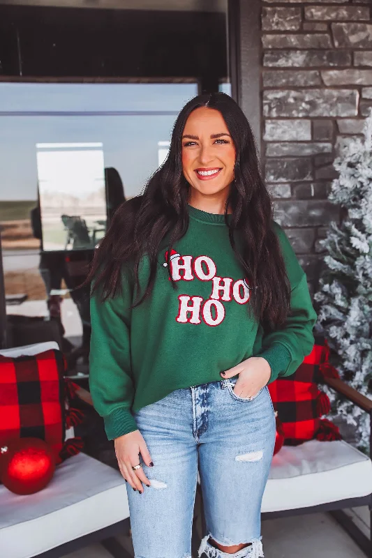 Ho, Ho, Ho Embroidered Sweatshirt