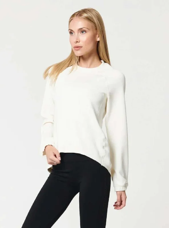 NUX Active Women's Sleek Sweat Ultra Soft Sweatshirt - Coconut White