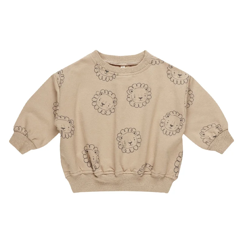 Relaxed Fleece Sweatshirt - Lions - Latte