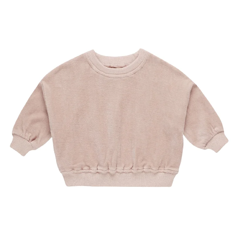 Velour Relaxed Sweatshirt - Blush