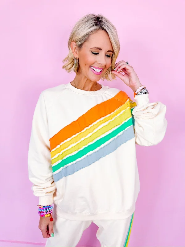 RAYS OF COLOR SWEATSHIRT - CREAM