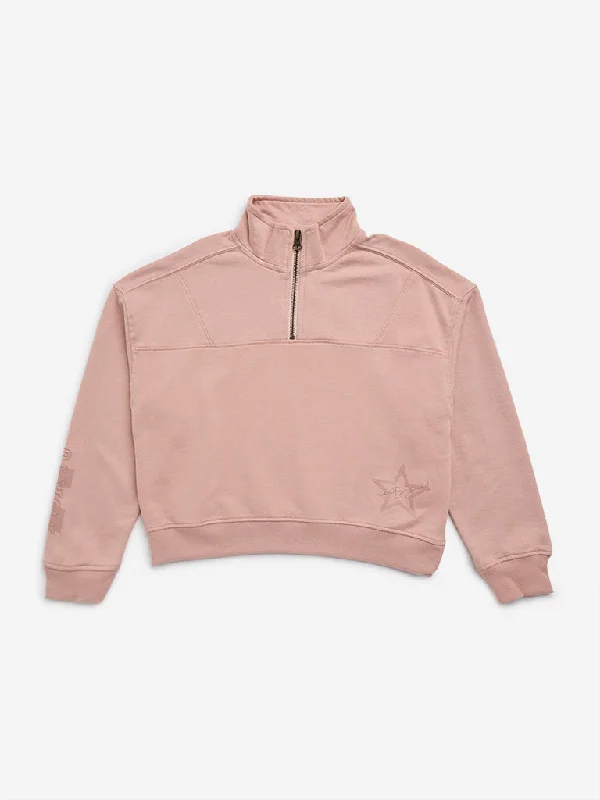 Y&F Kids Dusty Pink Solid Sweatshirt