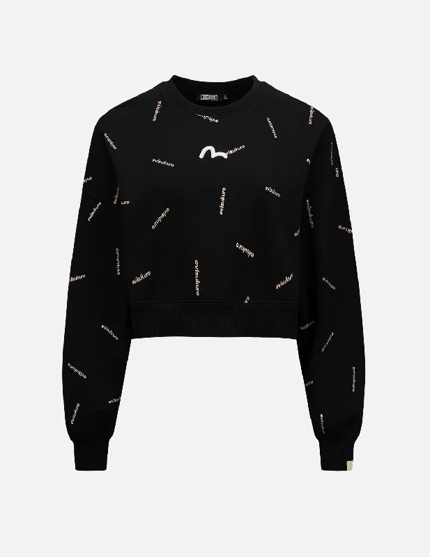 Allover Logo Glitter Print Sweatshirt