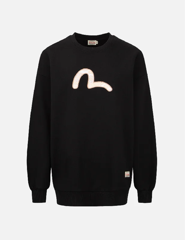 Brocade Seagull Appliqué Sweatshirt