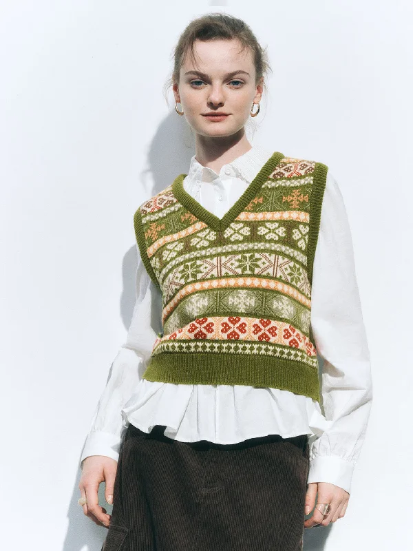 Fair Isle Knitted Sweater Vests