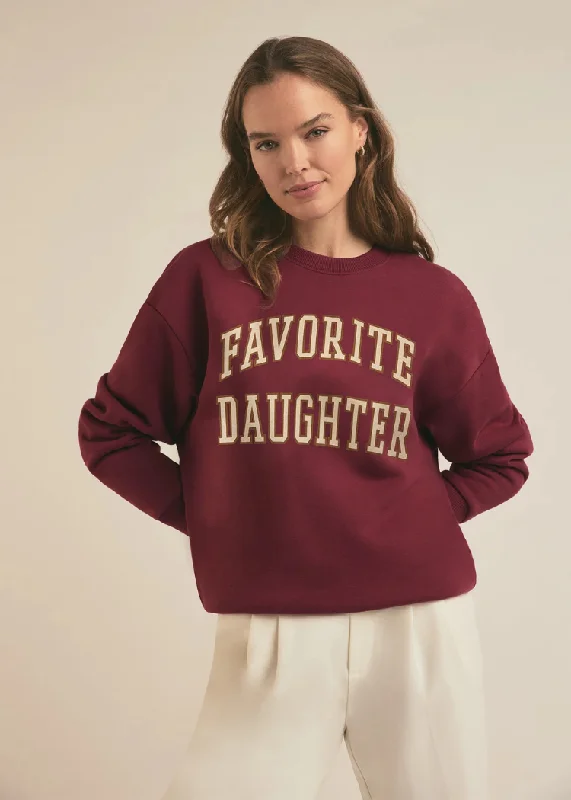 Favorite Daughter Collegiate Sweatshirt- Sangria Nights