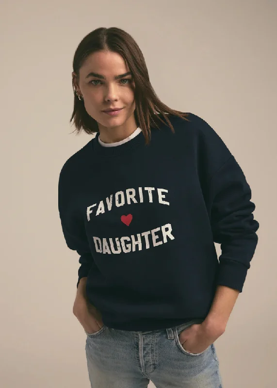 Favorite Daughter Heart Logo Sweatshirt- Navy