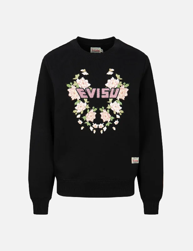 Floral Print with Logo Embroidery Regular Fit Sweatshirt