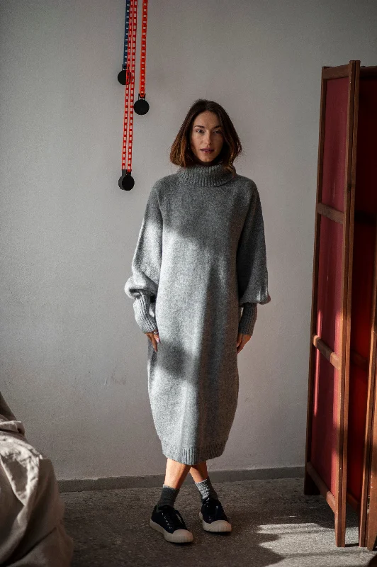 Long Merino wool turtleneck sweater dress SANA