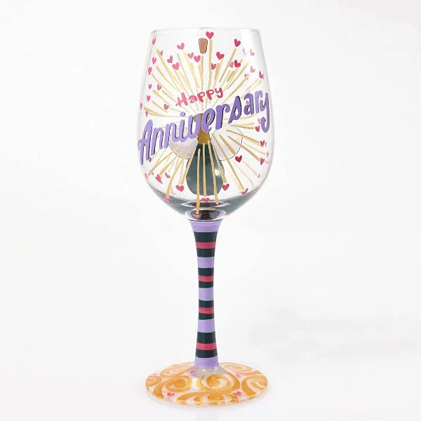 Lolita Glassware from Enesco Happy Anniversary Wine Glass