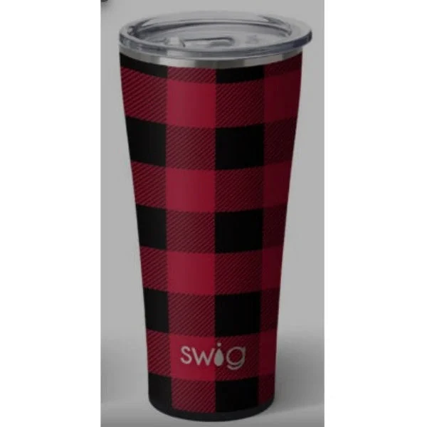 SWIG Buffalo Plaid Tumbler 22 oz. Stainless Steel and Insulated