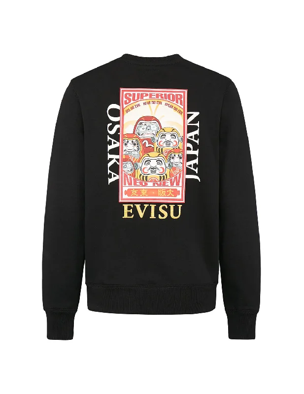 Three Wise Darumas Poster Print Sweatshirt