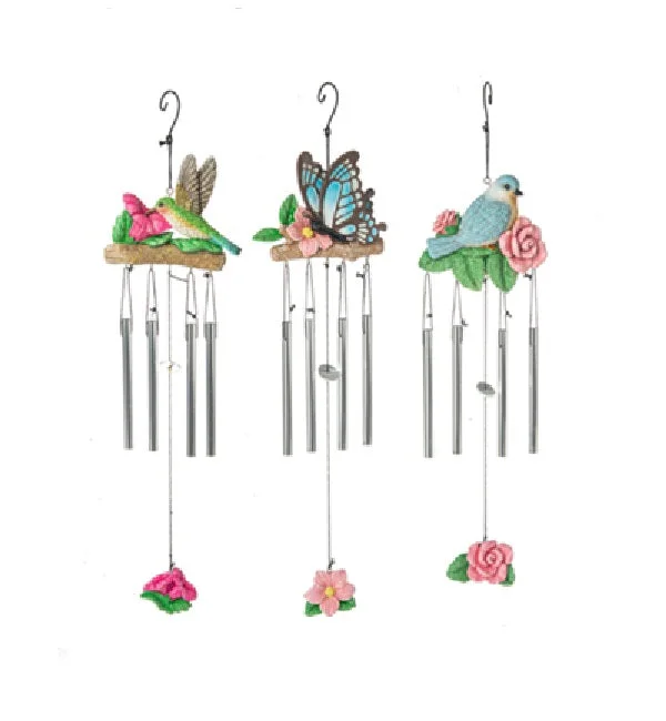 Garden Windchime with Butterfly, Hummingbird or Blue Bird