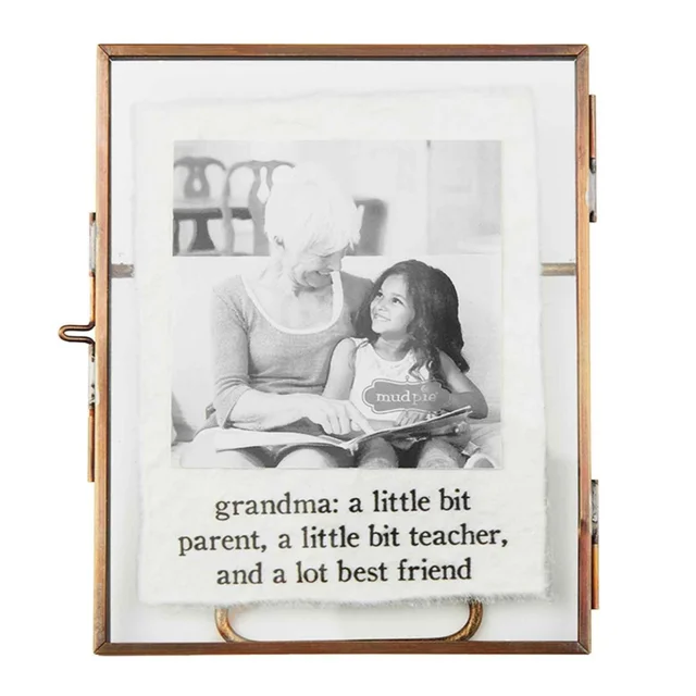 Grandma: A Little Bit Parent, A Little Bit Teacher, and A Lot Best Friend Glass Brass Frame