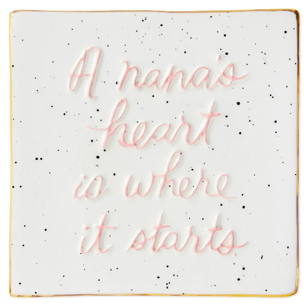 Hallmark A Nana's Heart Ceramic Tile Quote Sign, 6x6