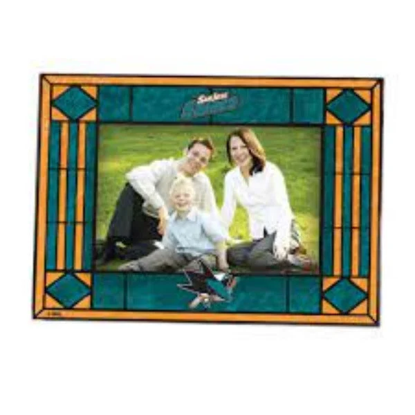 San Jose Sharks Art Glass 4" x 6" Horizontal Frame