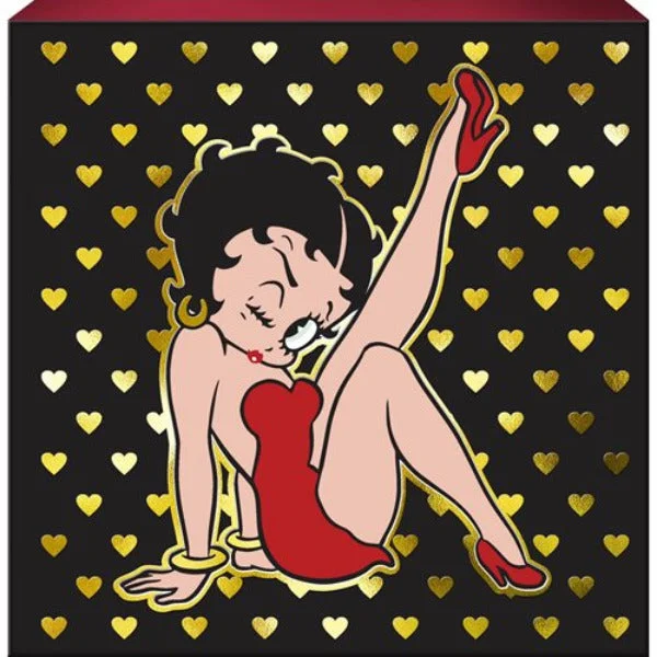 Betty Boop with Hearts Wood Sign