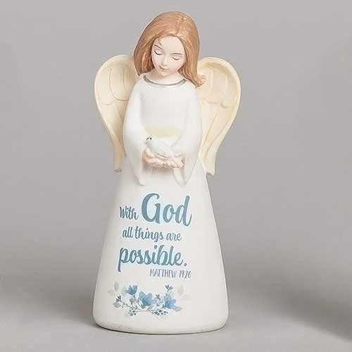 With God All Things Are Possible Small Angel Figurine