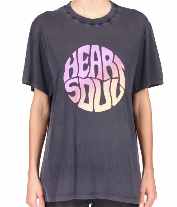 Hearts T-Shirt In Washed Black