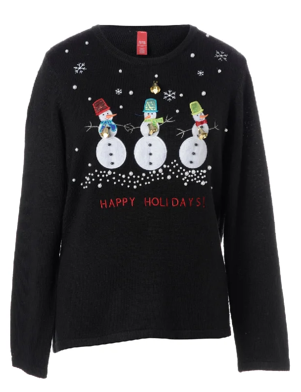 Label Christmas Jumper With Bells