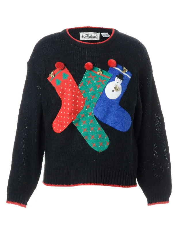 Label Christmas Jumper With Bells