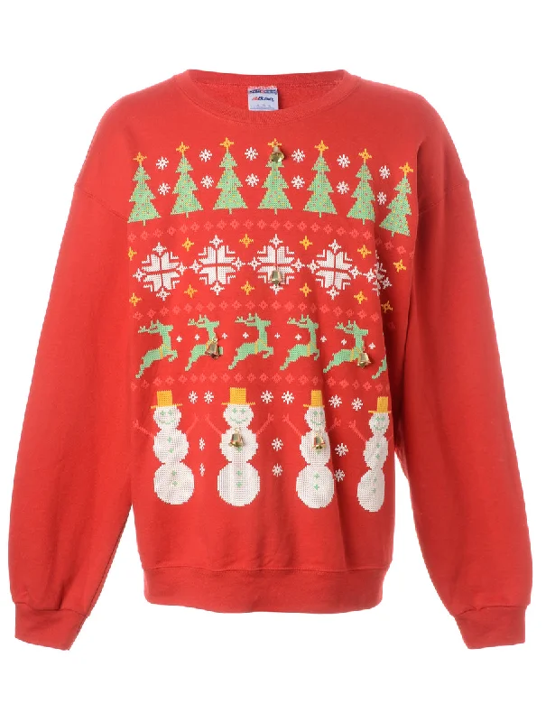 Label Christmas Sweatshirt With Bells