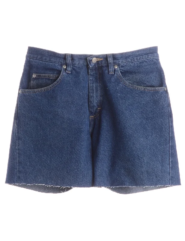 Label Denim Cut Off Shorts