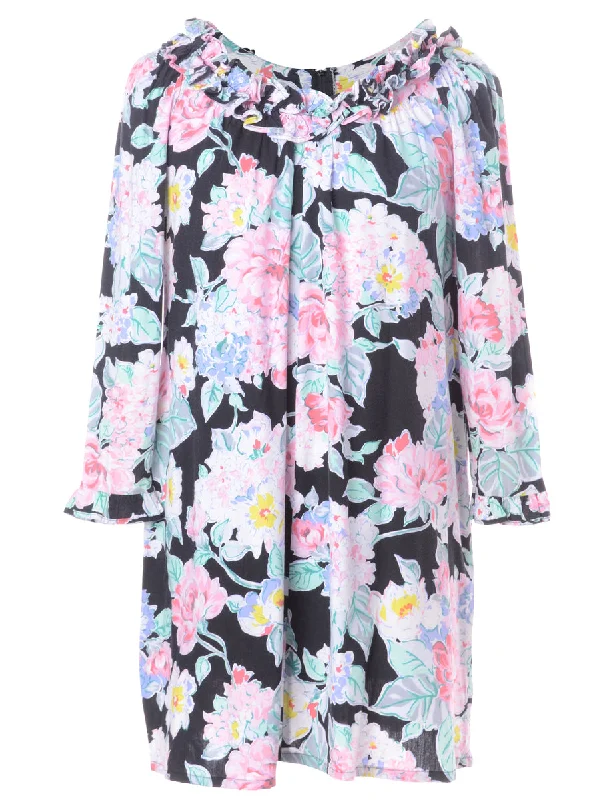 Label Floral Short Dress