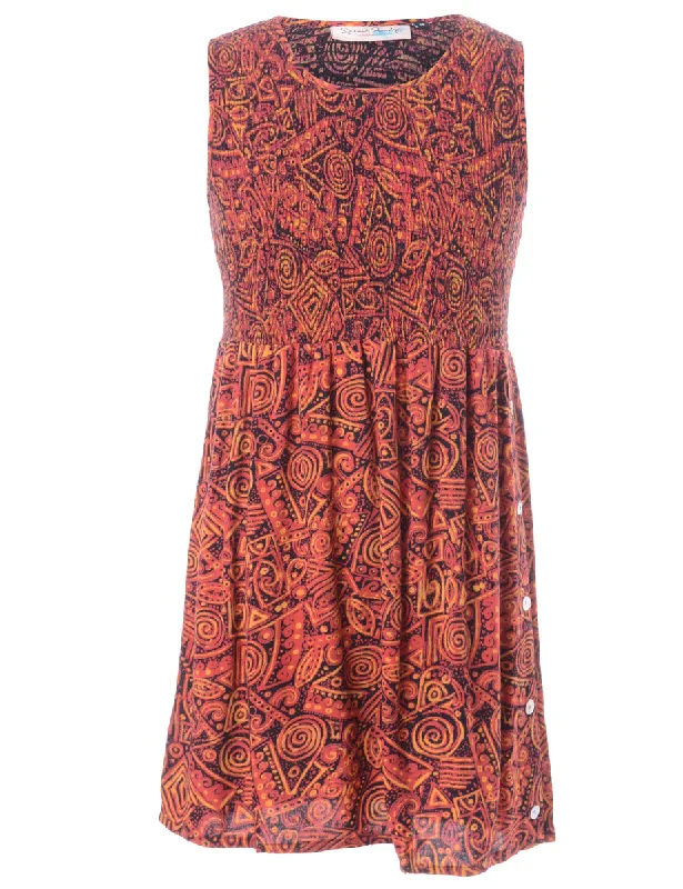 Label Floral Short Dress