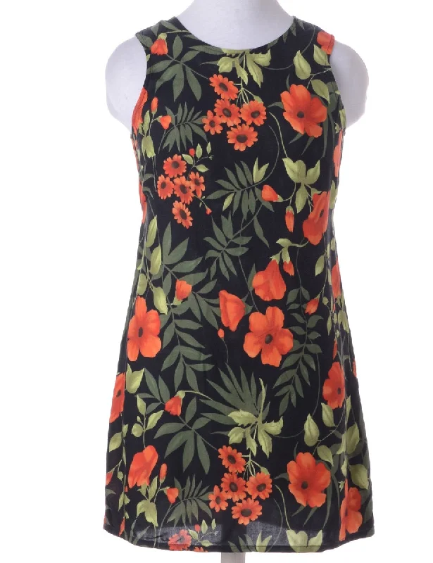 Label Floral Short Dress