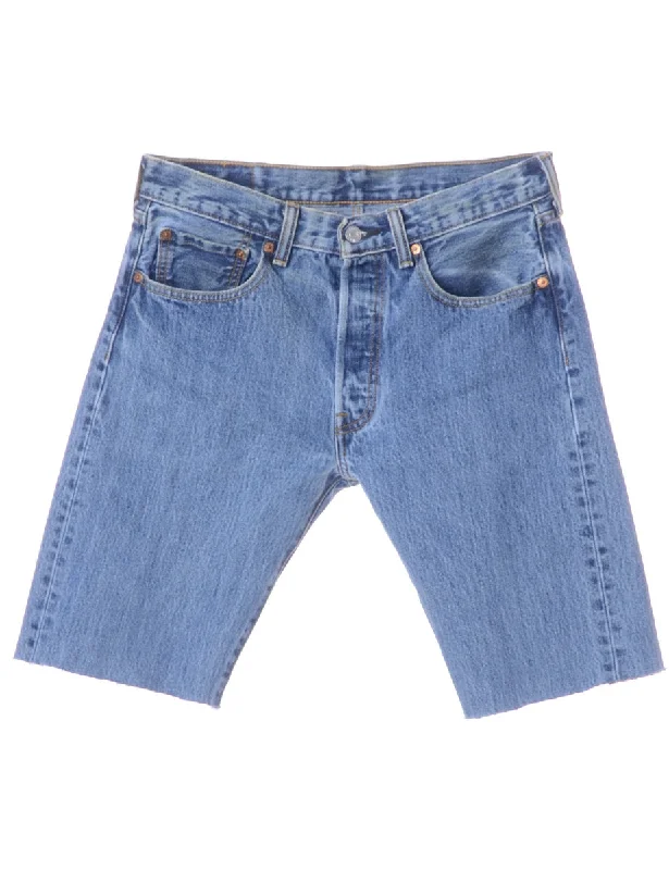 Label Cut Off Denim Shorts