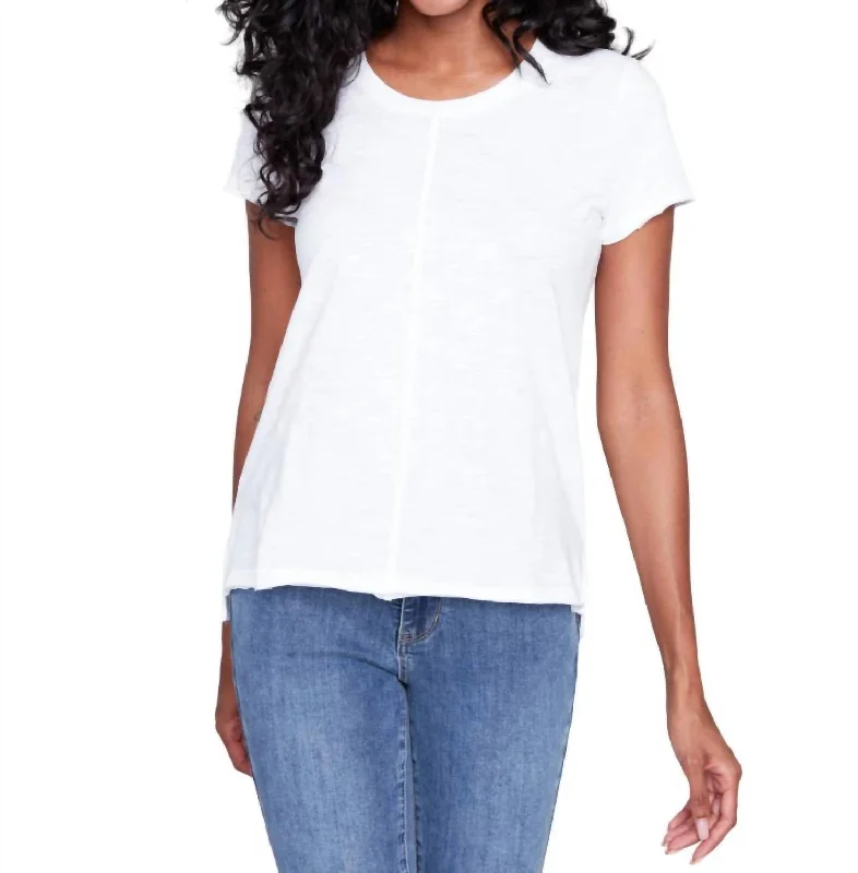 Organic Cotton Slub Knit T-Shirt In White