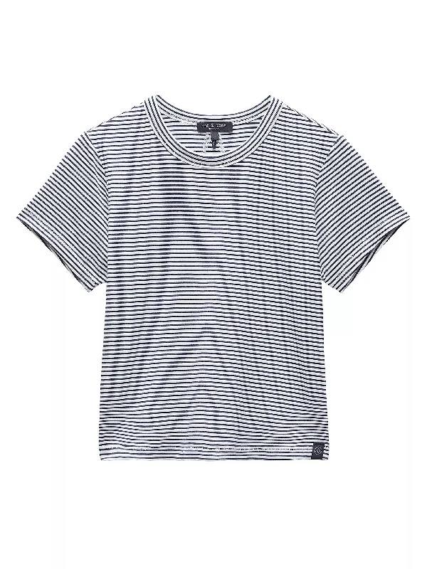 Rag & Bone Women's Luca Striped Baby Tee T-Shirt, Black/White