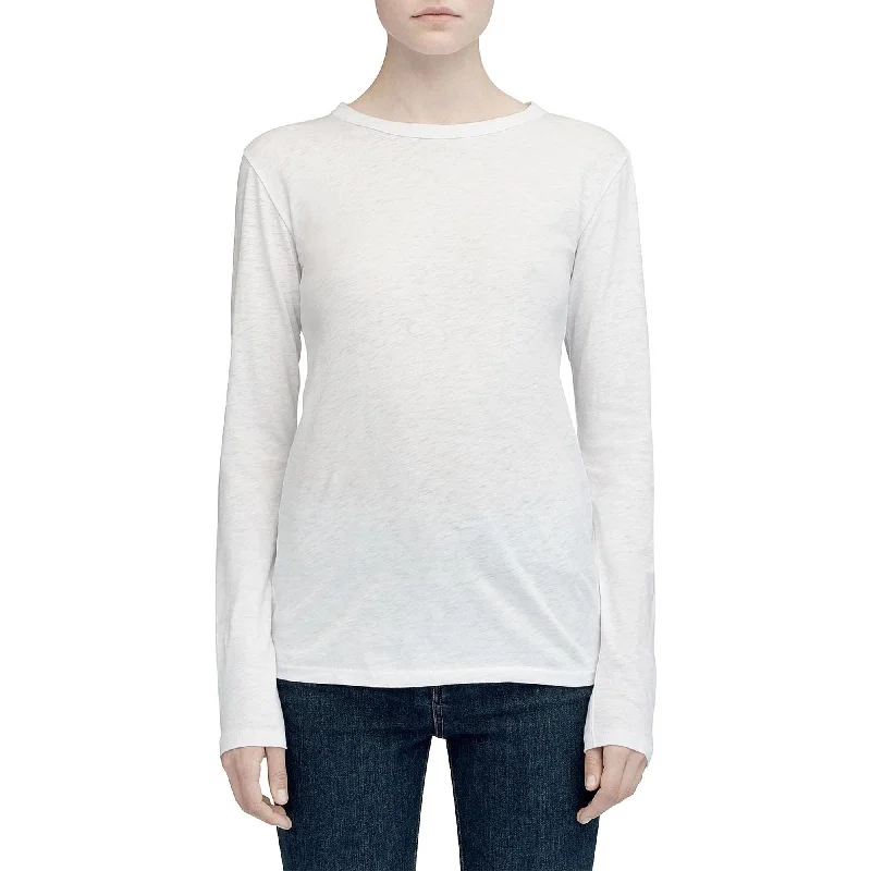 rag & bone Women's The Slub Long Sleeve White T-Shirt