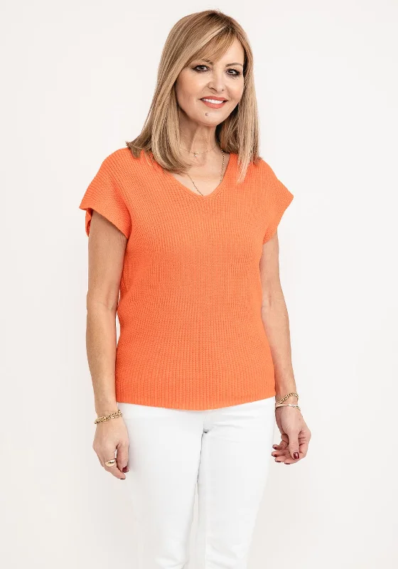 Barbara Lebek V Neck Knit Vest, Orange