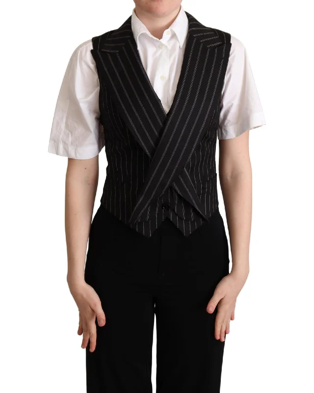 Dolce & Gabbana  Women's Black Pinstripe Vest