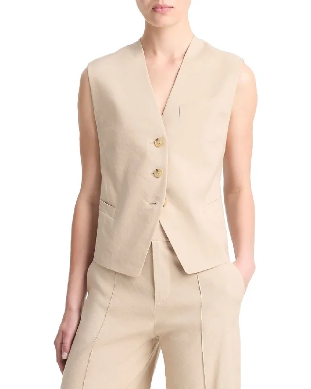 Vince Linen-Blend Vest